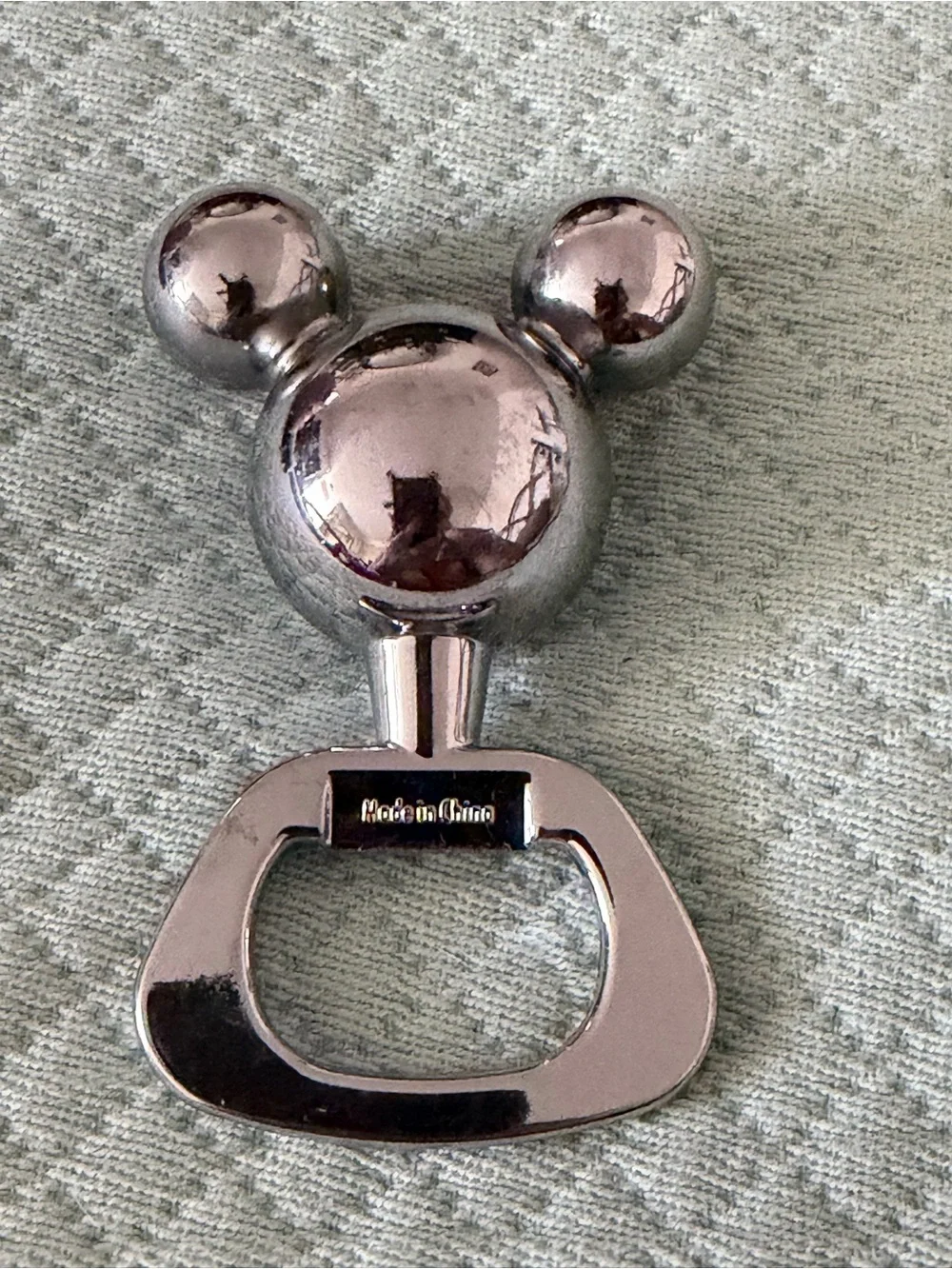 Disney Silver Mickey Head Bottle Opener - Polished Metallic